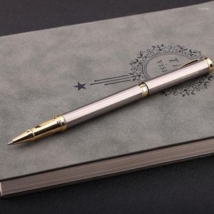 PCS Full Metal Luxury Ball Pen 0,5 mm Medium Vul Silver Clip School Office Business Ballpoint Pennen Writing Stationery