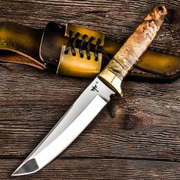 Pcs GB G1500 Survival Recht mes Titanium Coated Drop Point Blade Outdoor Camping Wandelen Jacht Tactische Messen Met Kydex