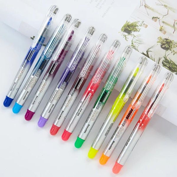 Uds. Bolígrafo de Gel marcador resaltador líquido recto para colorear dibujo garabatos marcadores de arte bolígrafos fluorescentes