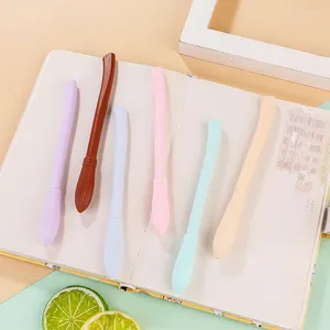 PCS Gel Pennen Set Groothandel Creative Flying Broom Neutral Water Pen Macaron Vorm schattige briefpapier kantoorbenodigdheden