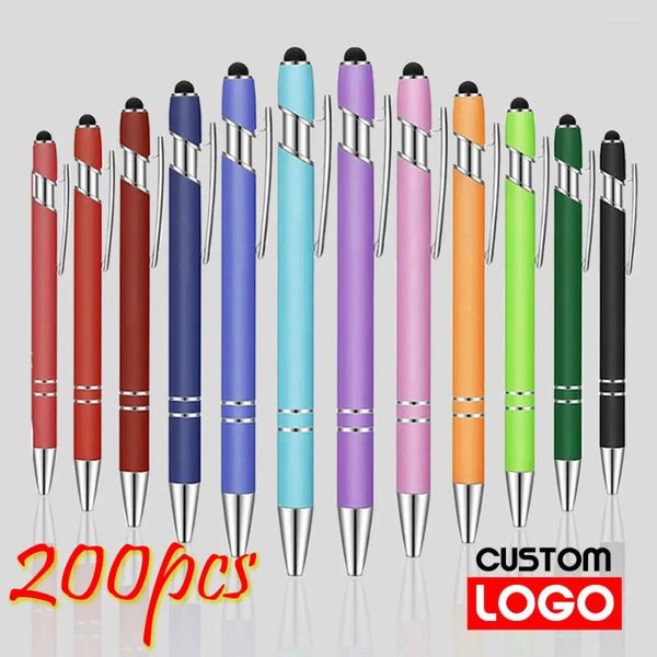 Uds Light-Metal capacitivo Universal pantalla táctil Stylus bolígrafo escritura papelería regalos de oficina logotipo personalizado gratis