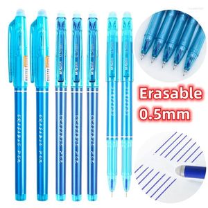 stks/partij 0.5mm Magic Uitwisbare Gel Pen Blauwe Inkt Kleur Naaldpunt Koreaanse School Student Briefpapier Kantoor Schrijven Gereedschap M18217