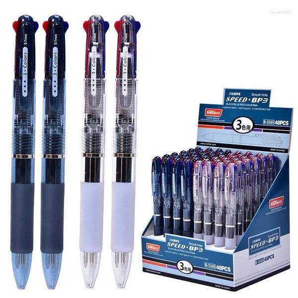 Stylo à bille à poignée transparente, 0.7mm, écriture lisse, 3 couleurs, stylos de papeterie, nouveauté, idées cadeaux, fournitures scolaires et de bureau, pièces/lot