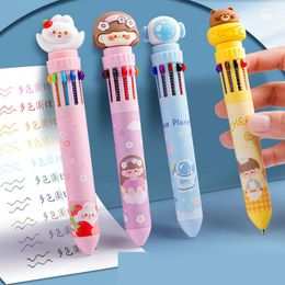 Pcs/lot dessin animé ours Animal 10 couleurs stylo à bille mignon presse 0.5 MM stylos à bille bureau école fournitures d'écriture