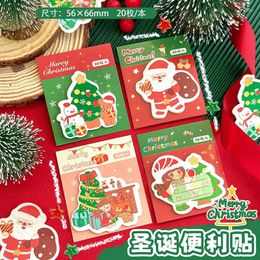 Unids/lote Kawaii Navidad Santa Claus Elk Bloc de notas adhesivas lindo N Times papelería etiqueta Bloc de notas suministros postales