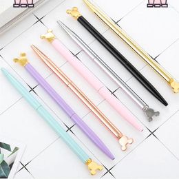 Pc's/lot kawaii muis metalen ballpoint schattige zakelijke handtekening ball pennen kantoor school schrijfbenodigdheden groothandel