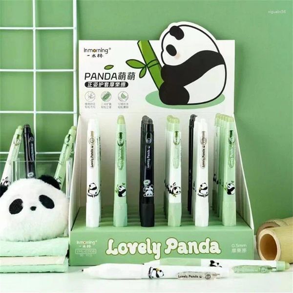Stylo Gel à pression effaçable Panda Kawaii, mignon, 0.5mm, encre bleue, stylos à Signature, papeterie cadeau, fournitures scolaires d'écriture, pièces/lot