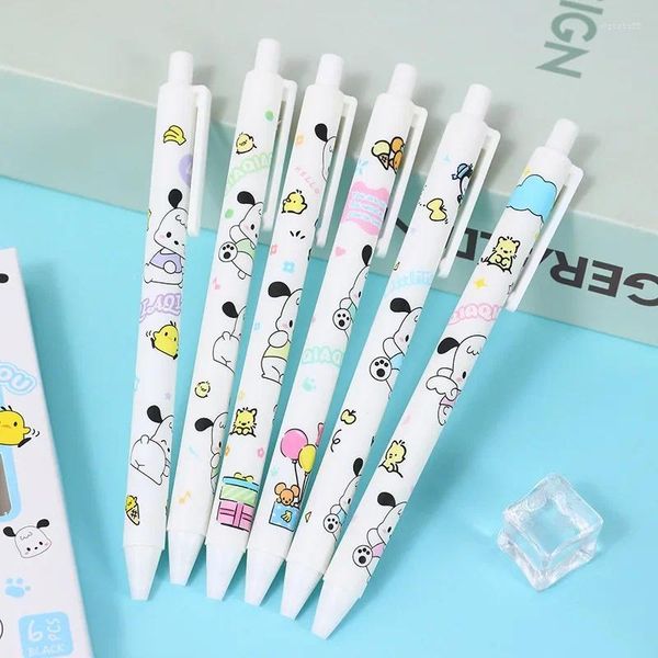 PCS/lote Kawaii Puppy Pet ST ST Mecánico Gel Ink Pen Escuela Escuela Suministros Papeleras de regalo Licencias al por mayor