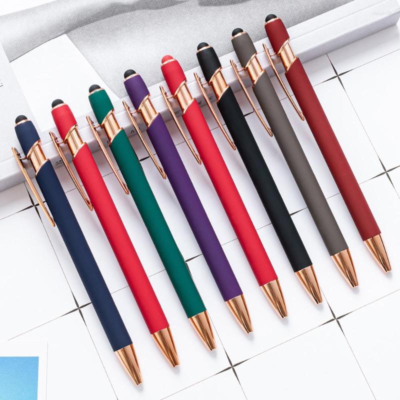 Pcs/lot Metal Ballpoint Pens With Stylus Tip For Touch Screens Writing Stationery Office School Gifts