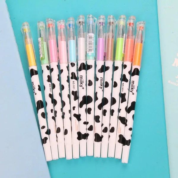 Stylos à Gel laiteux Kawaii en forme de vache, Canetas Escolar, papeterie japonaise Zakka Papelaria, matériel de bureau, fournitures scolaires, pièces/lot