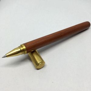 Stylo Gel en laiton et bois de santal rouge de luxe, 0.5mm, encre noire, Signature en bois, pour entreprise, bureau, école