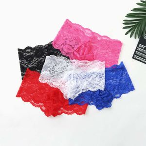 Boxer Sexy en dentelle pour hommes, sous-vêtements transparents, exotique, Lingerie Sissy, culotte à poche respirante