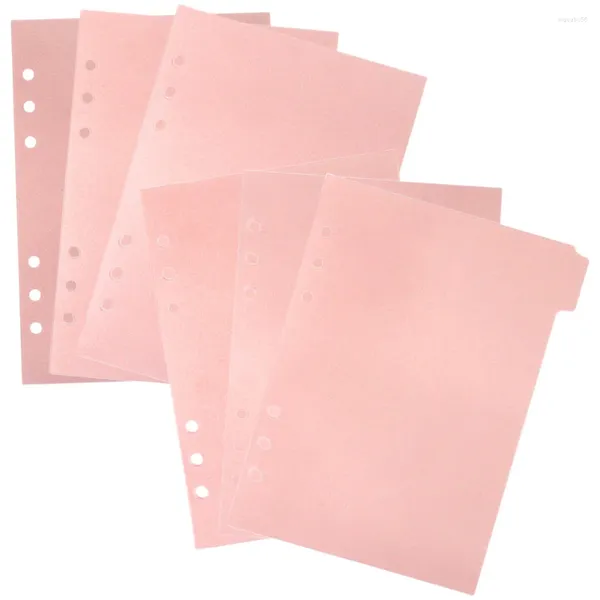 Uds cuaderno páginas separadas carpeta de anillas A5 papel rosa claro divisores pegatinas extraíbles deflector