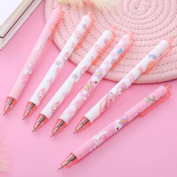 Stylo Gel à pression en forme de cœur pour fille, rose, accessoires de bureau, Lingna Belle, mignon étudiant, peluche Kawaii