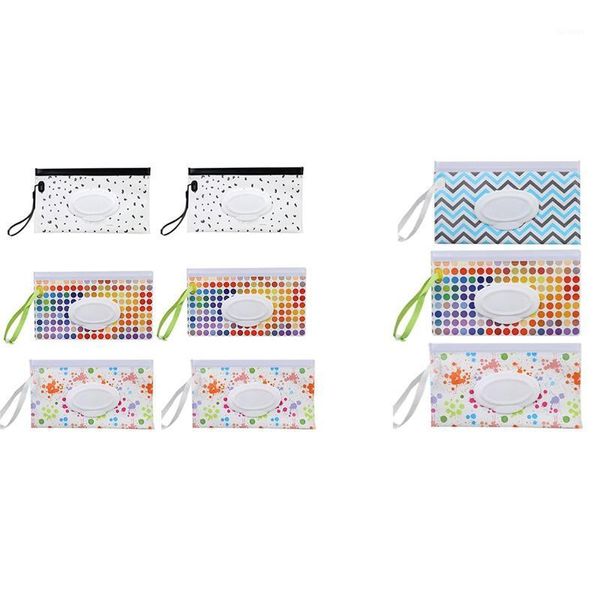 Distributeur de pochettes de lingettes humides portables, distributeur écologique réutilisable pour couches de voyage pour bébé, étui de transport, sacs de rangement