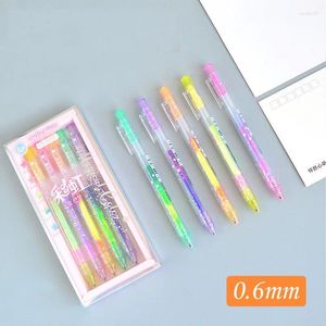 PCS / Set Magic Color Smanding Gel Pen Rainbow Gradient Press Colored pour mettre en évidence les notes Dessin Planner Stationery Gift
