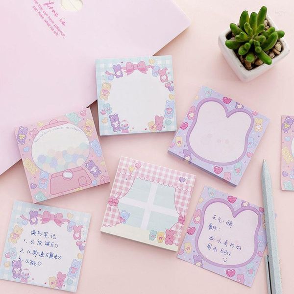 PCS Sweet Candy Color Paper Memo Pad Sticky Notes Bookmark Stationry Label Sticker Escolar Papelaria School Office Supplies