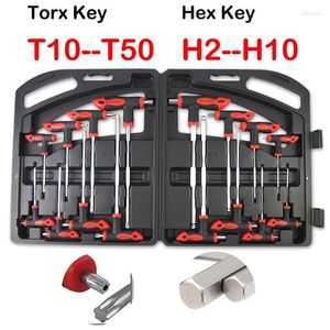 Stuks T-Handvat Torx Sleutel T10-T50 Hex H2-H10 Kogelkopsleutel Set Ster Spanner Reparatie Handje Chroom vanadium Gereedschap