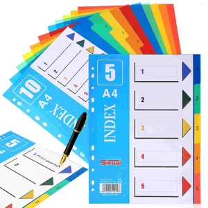 Stuks De notebookverdelers voor binderbestand Plastic scheidingsplaat met tabbladen Kladblokmarkeringen
