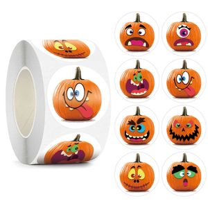 PCShalloween Pumpkin Ghost Round Handmade verpakking Afdichtingslabel Sticker Diy Gift Stickers Decor Decor