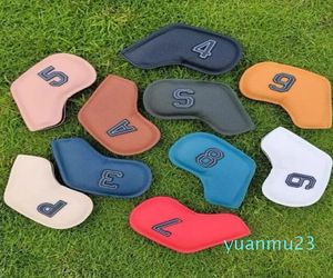 Pcsset – couvre-tête en fer de Golf en cuir, couverture à cale pour numéro de Club, accessoires d'équipement d'entraînement sportif