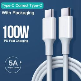 PD 100W USB C tot USB Type-C kabel Fast Charge-gegevenskabel voor Huawei P30 Samsung Xiaomi telefoon Data Line Quick Charge Accessoires