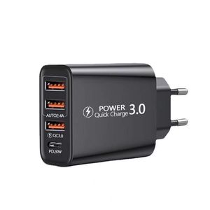 PD 20W QC3.0+2.4A 3 Puerto USB Cargador de teléfono móvil rápido US USB C Charger Multi Viaje Adaptador