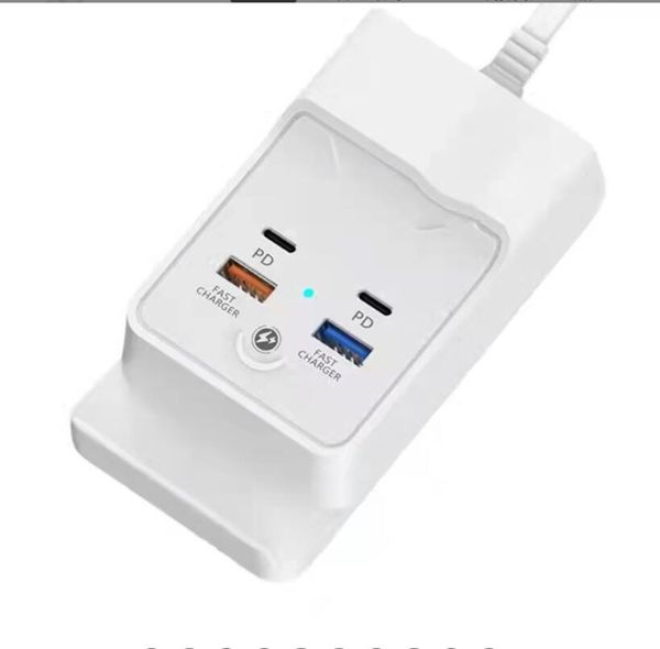 PD 20W USB C Chargeur 4 Ports Prise Adaptateur Chargeur Rapide Pour Xiaomi Huawei Samsung iPhone 12 Téléphone Android Charge Rapide support de support mobile