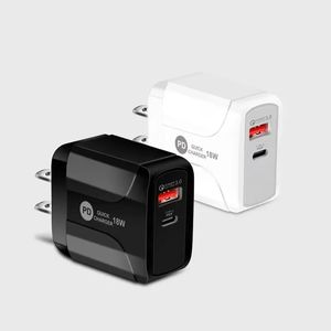 Chargeur mural USB C PD 20W, charge rapide, pour téléphone portable Xiaomi, Samsung, Huawei, adaptateur de voyage à domicile, prise US/EU