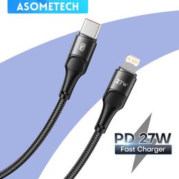 PD 27W USB C Câble de charge rapide du téléphone pour iPhone 14 13 12 Pro max xr iPad Quick Charge Type C à l'éclair