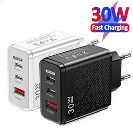 Cargador USB PD de 30W tipo C de carga rápida para Xiaomi, Samsung, iphone, cargador de viaje para teléfono móvil, adaptador de pared, enchufe para UE/EE. UU./Reino Unido