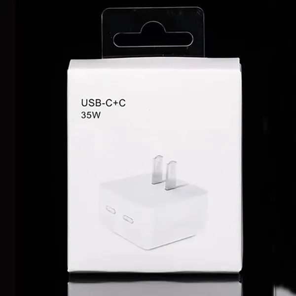 Chargeurs PD 35W Adaptateur secteur double port USB C charge rapide Chargeur prise murale US EU pour Apple MacBook iphone 11 12 13 14 15 pro max Double type usb c