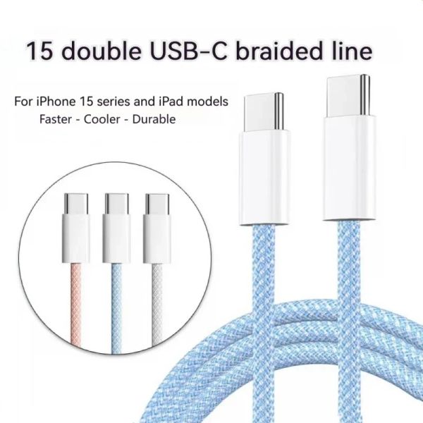 PD 66W USB Tipo C Cable a USB C para iPhone 15 3A Cargo rápido 3.0 USB-C Accesorios de teléfono de carga rápida Cable de carga rápida de carga