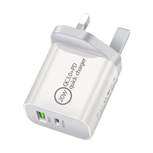 Chargeur rapide PD 20W avec type C et port USB QC 3.0 EU US UK AU Plug chargeurs de téléphone portable pour iPhone Samsung