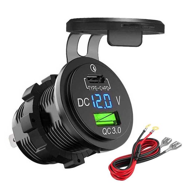 Prise de chargeur de voiture USB PD Type C QC 3.0 chargeur rapide 12V/24V prise de courant de voiture prise étanche pour voiture moto bateau marin