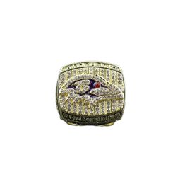 Pd38 Cluster Ringen 2000 Baltimore Crow Championship Ring met Houten Doos Mannen Sport Fan Souvenir Cadeau Groothandel