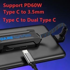 PD60W 3 en 1 Type C Charge rapide Carte son de jeu mobile Type-C à 3,5 mm Portable 24 bits 96 Hz haute résolution avec emballage de vente au détail