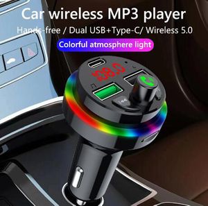 PDF16 PDF17 Chargeur de voiture 25W QC3.0 Transmetteur FM sans fil Bluetooth 5.0 Kits de voiture mains libres Carte TF Lecture de disque U Lecteur MP3 Auto PD TYPE-C F16 F17 Accessoires