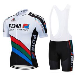 PDM Cycling Jersey Shorts Set Ropa Ciclismo Mens MTB Sneldrogende Zomer Frankrijk Fietskleding