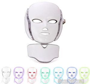 Masque facial PDT LED pour le visage et le cou, 7 couleurs, thérapie par la lumière LED, masque facial LED avec microcourant pour resserrer la peau, rajeunissement de la peau, maison Pe6644949