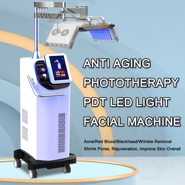 PDT LED luminothérapie Machine nouveau 6 couleurs Photon masque Facial visage levage raffermissant équipement de soins de la peau photothérapie acné rouge sang élimination des rides utilisation SPA