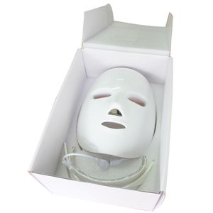 Masque facial à photons LED - Thérapie par la lumière rouge pour les soins de la peau avec bouclier en silicone