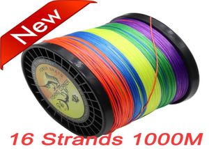 PE gevlochten draad 16 strengen 1000M1093YD SUPER PE Gedekte multifilament visserlijn 59lb308lb gevlochten lijn7561793