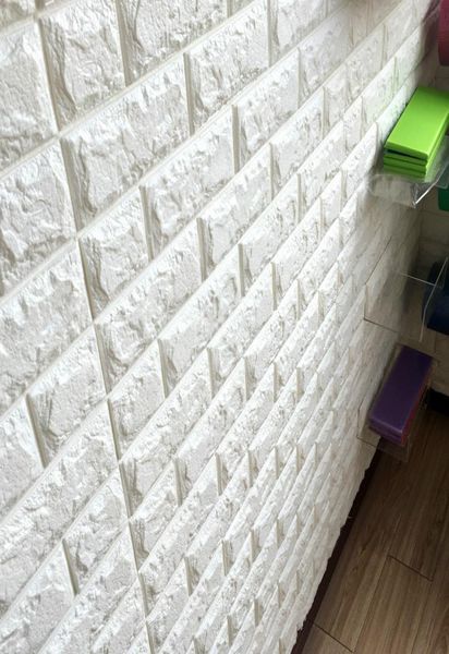 PE mousse 10pc 3D Brick Wall Stickers Selfadhesive Wallpaper Decor mousie mousse étanche revêtue de mur d'écran pour enfants pour enfants Diy9883753