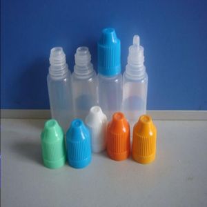 PE Plastic Druppelflessen 5 ml 10 ml 15 ml 20 ml 30 ml 50 ml Met Kleurrijke Kindveilige Doppen Lange Dunne Tips Voor E vloeibare Flessen Jgltp