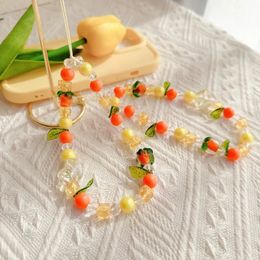 Pêche de téléphone mobile perlé charme chaîne chaîne lonyard femmes douces bijoux bijoux perle portable fleur de fleur