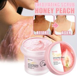 Gommage corporel à la pêche, nettoyage en profondeur, élimination de l'exfoliation, peau de poulet, décoloration de la mélanine, réparation, blanchiment, éclaircissement, crème de soin, gommages exfoliants