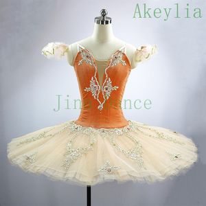 Pêssego laranja tutu panqueca quebra nozes tutu de natal para meninas performance tutus balé clássico traje de palco balé profissional2473