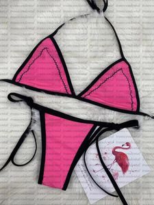 Bikini rosa melocotón C23 para mujer, traje de baño estampado, traje de baño de alta calidad con almohadillas para mujer