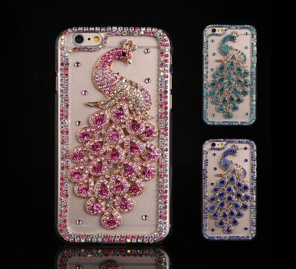 Case de diamantes de imitación de pavo real para iPhone 11 Pro Max Bling Diamond Phone Coque Coque para iPhone XS Max XR X 87 6S6 más 5S8209087
